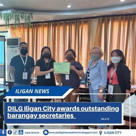 DILG Iligan City names outstanding barangay secretaries.
